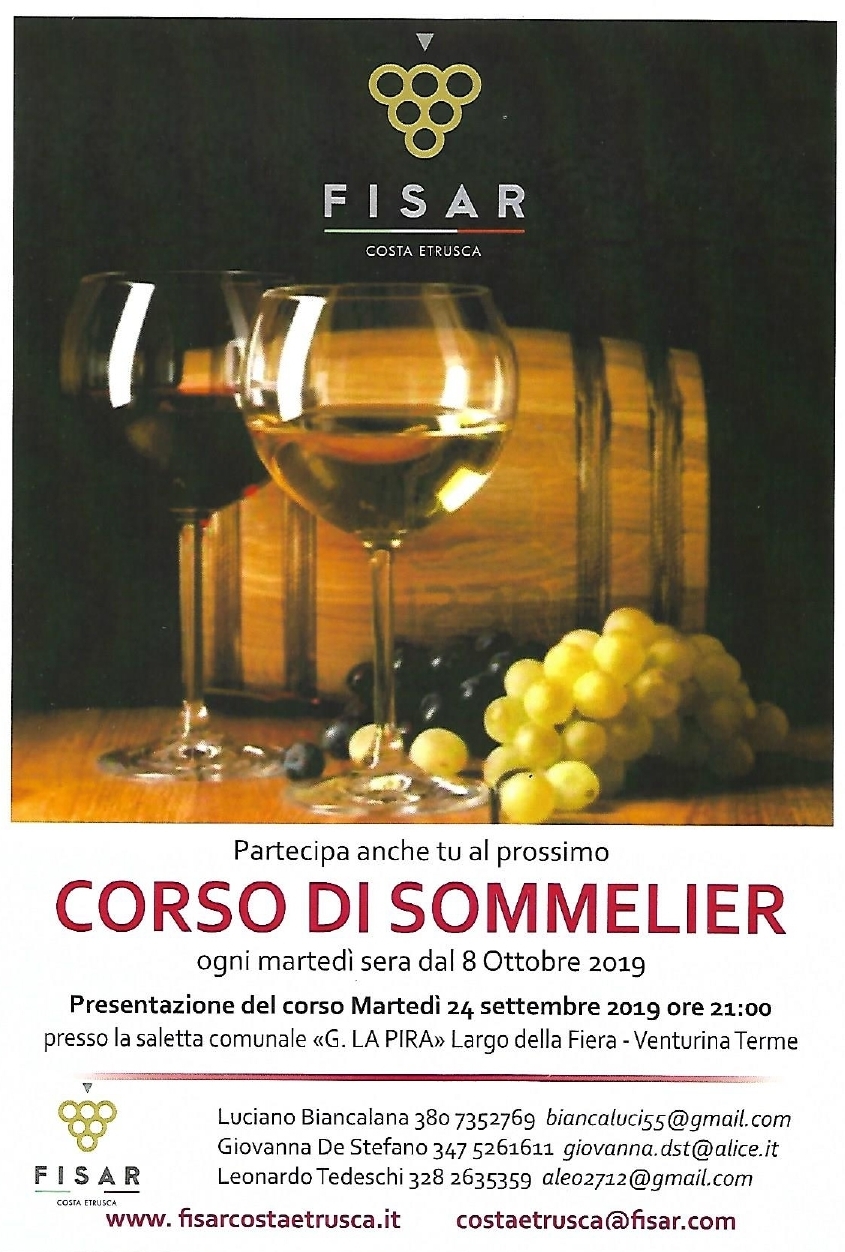 “CORSO DI SOMMELIER” 2019 – Venturina Terme (LI)